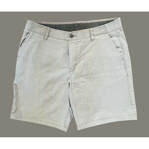 Denver Hayes Hybrid Shorts Golf Casual Flat‎ Front Khaki Beige Size 34